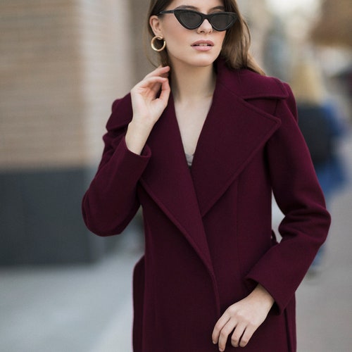 burgundy wool jacket