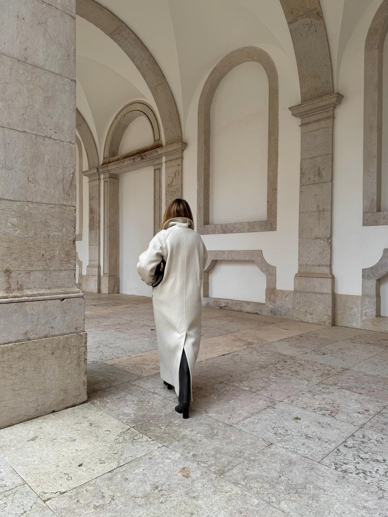 Maxi Length Wool Trench Coat / Oversized Belted Coat / Ivory Maxi Length Wool Trench Coat / Oversized Belted Coat / Ivory