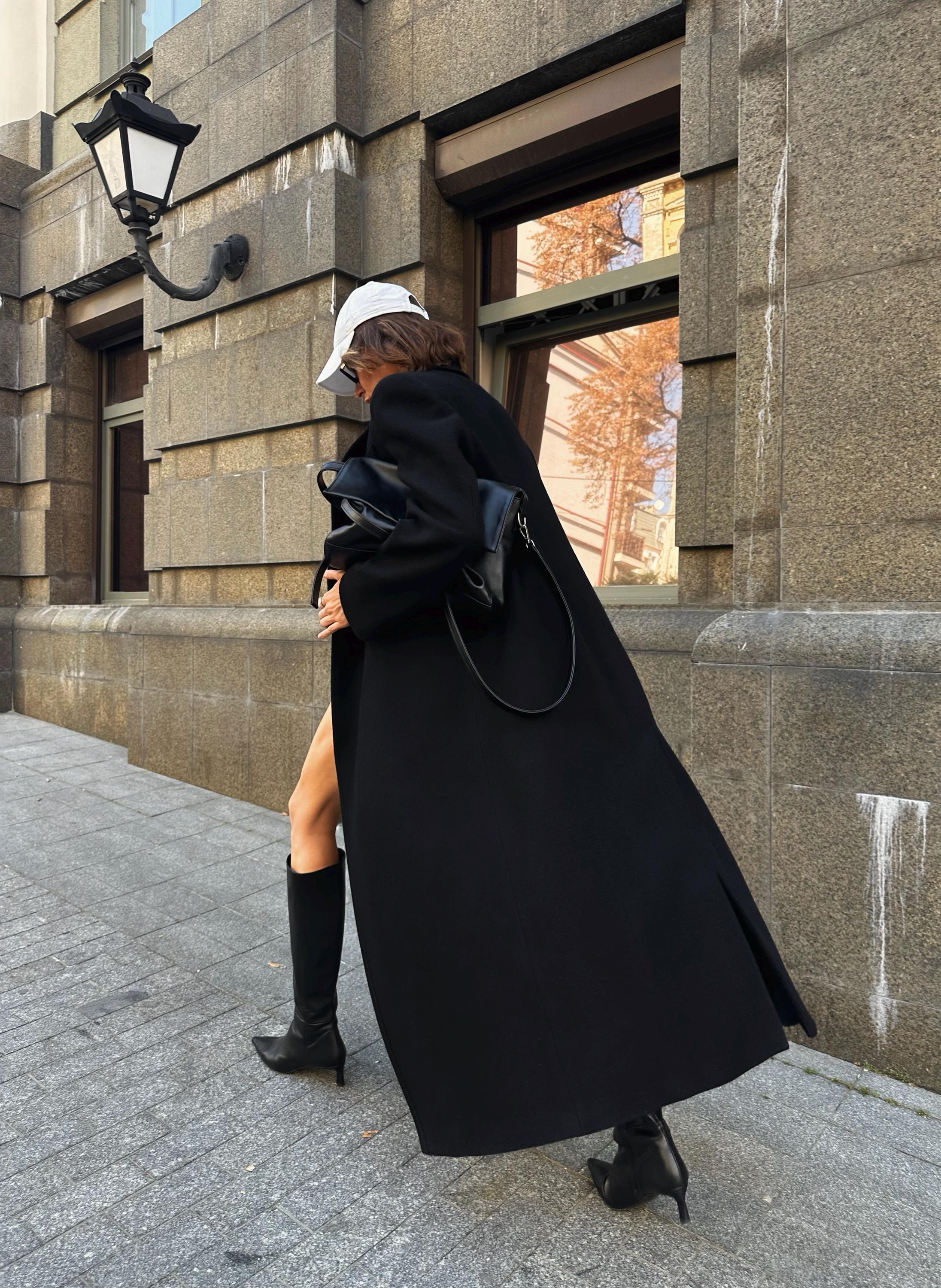 Oversized Black Wool Coat: Power Shoulder Maxi Overcoat - Etsy UK