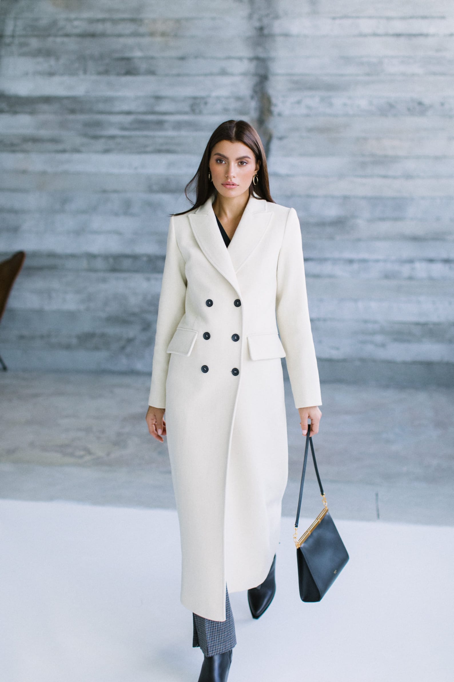 Wool Ivory Coat / Bridal Wool Tapered Coat / Ivory Wedding Etsy