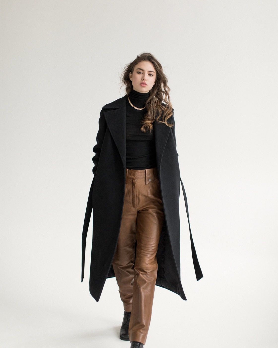 Black wool coat / Winter autumn wool coat // MELISSA / SAMPLE Ready to ship