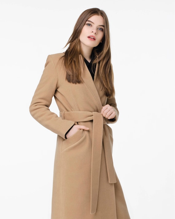 Camel Wool Coat / Autumn Camel Coat // CLAUDIA - Etsy