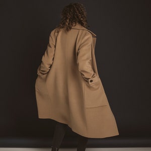 Autumn camel wool coat / Woman wool coat / Winter wool overcoat / Fall warm coat image 9