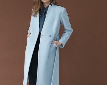 Blue epsom shop coat