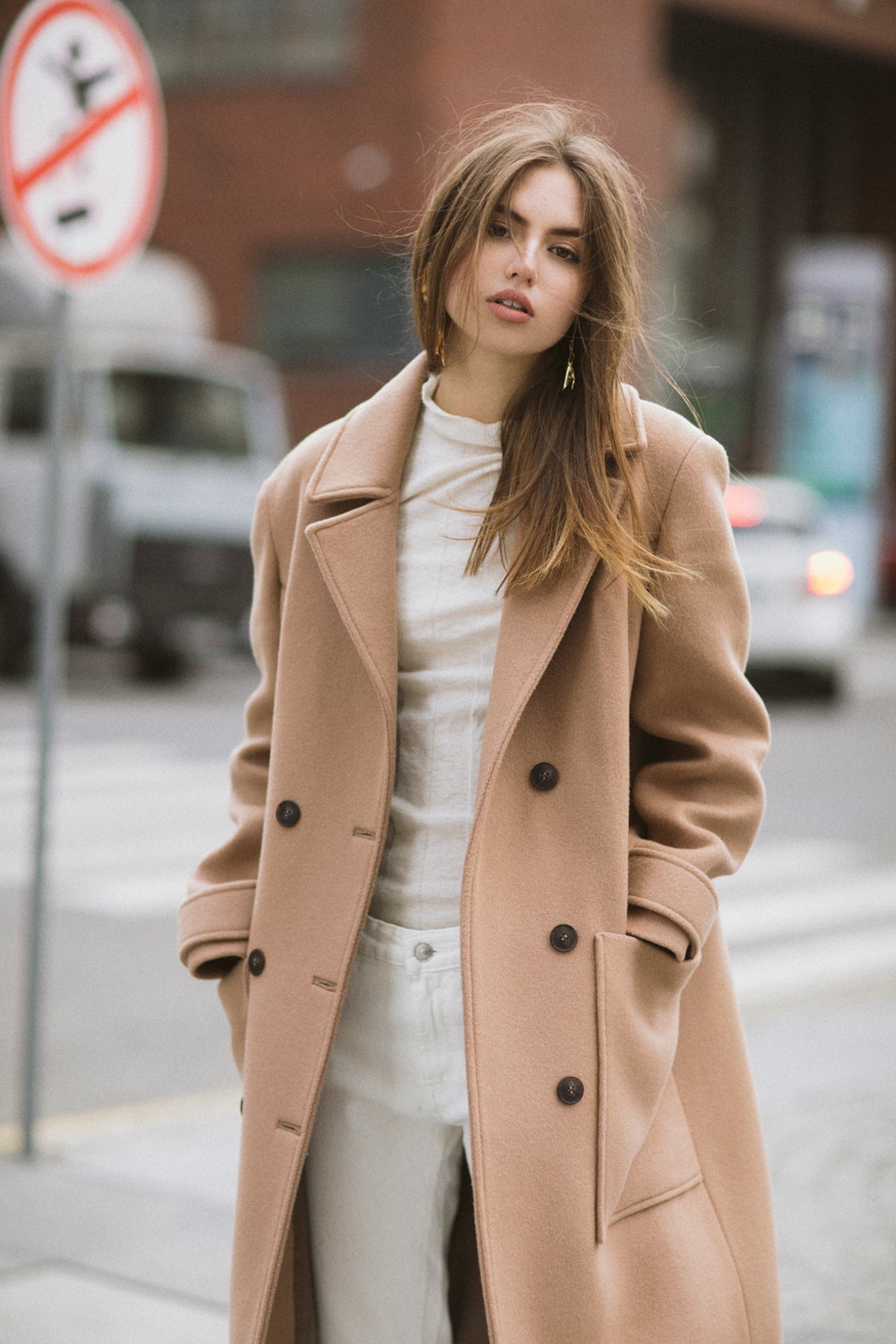 Wool camel cashmere coat / Woman wool overcoat Etsy