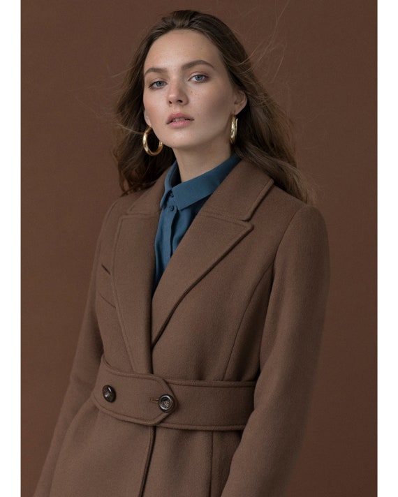 manteau laine cintré femme