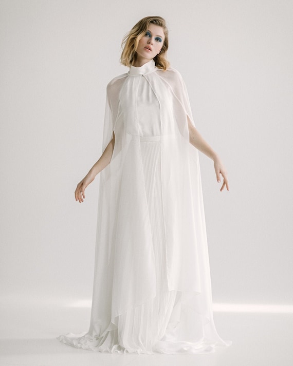 sachin and babi light blue dress Chiffon Cape Dress