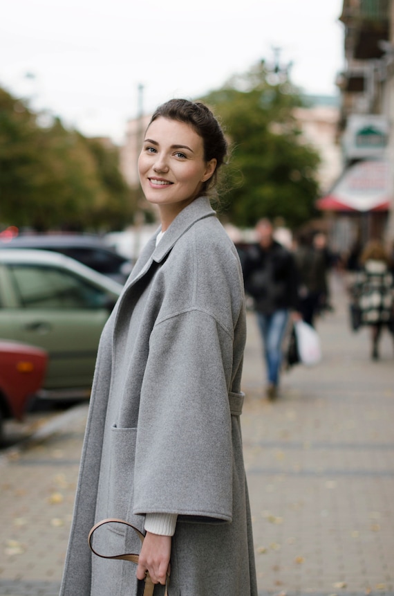 light gray wool coat