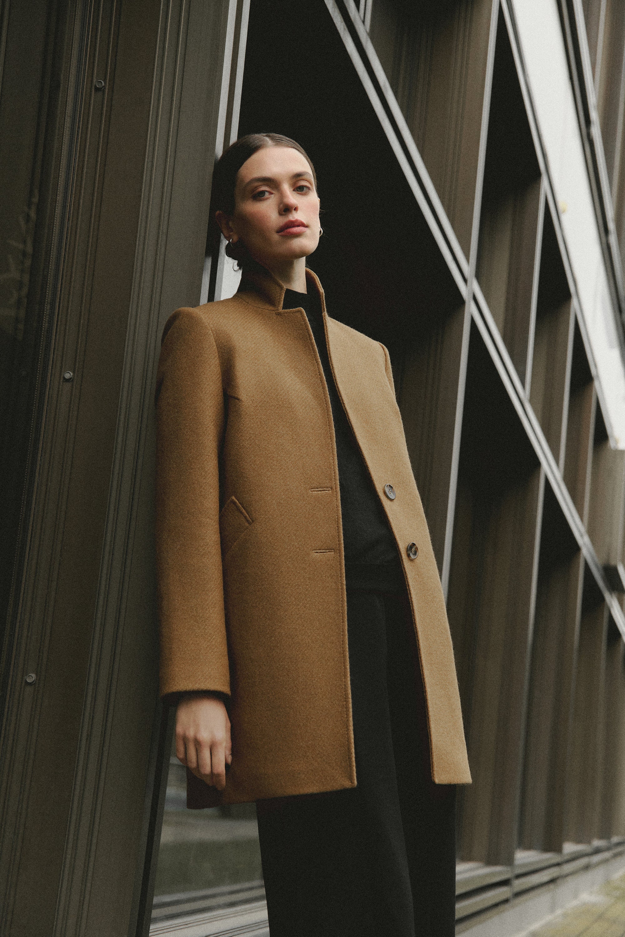 Burgundy wool wrap coat  Tailored wool coat – Sumarokova Atelier