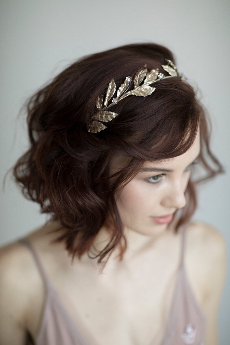 Bridal silver tiara / Crystal wedding crown / Floral bridal headpiece image 10