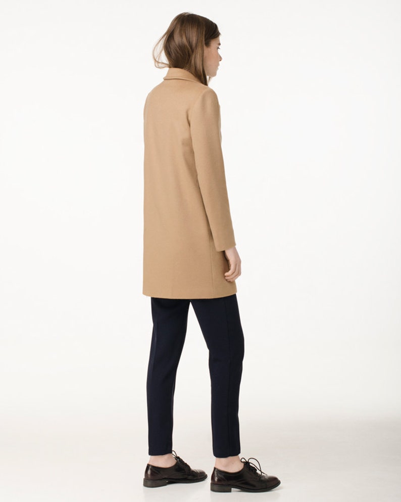 Regular Fit Camel Coat / Short Spring Coat / Camel Wool Coat Etsy