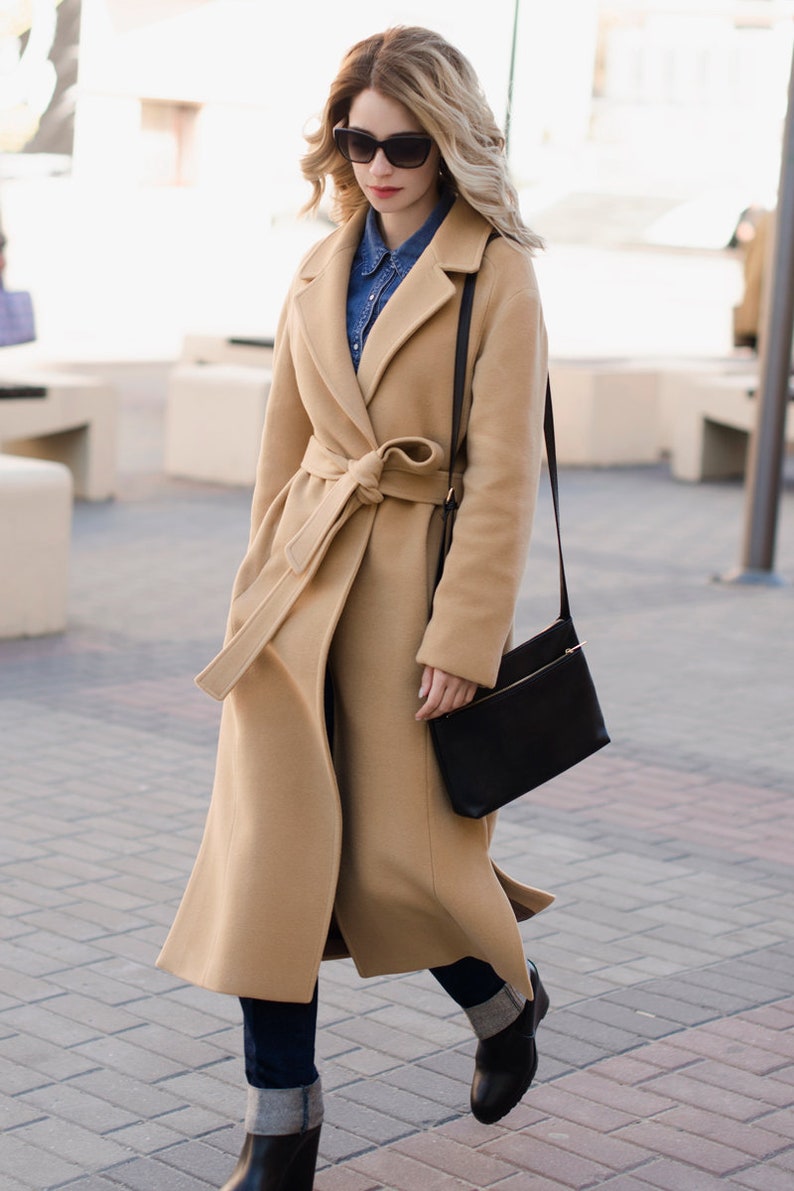 Camel Coat / Autumn Wool Coat / Woman Coat Etsy