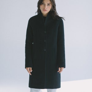 Woman green coat / Green autumn coat / Warm wool coat // Alana image 8