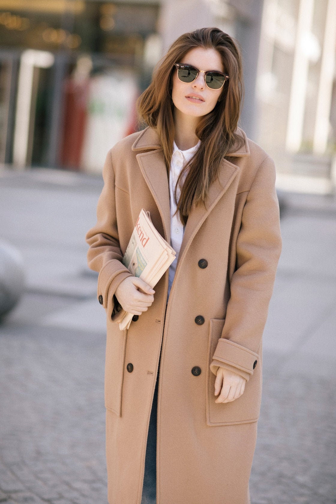 Warm camel wool coat / Woman wool overcoat / Autumn soft wool
