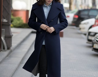 [Ⓜ︎asako様]OVERCOAT Melton Notch Coat NAVY BM17032.749HMS_Italian-Melton-