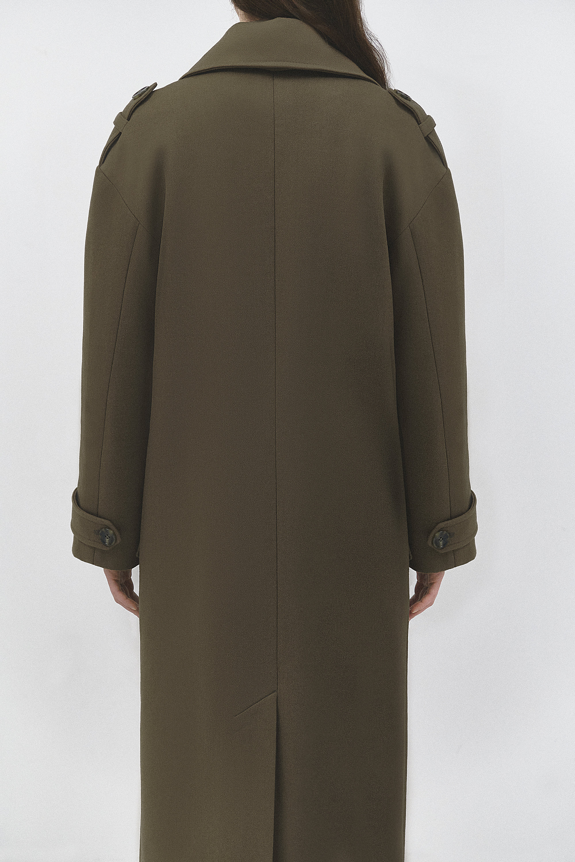 Khaki Wool Trench Coat / Fall Windproof Overcoat / Long Warm
