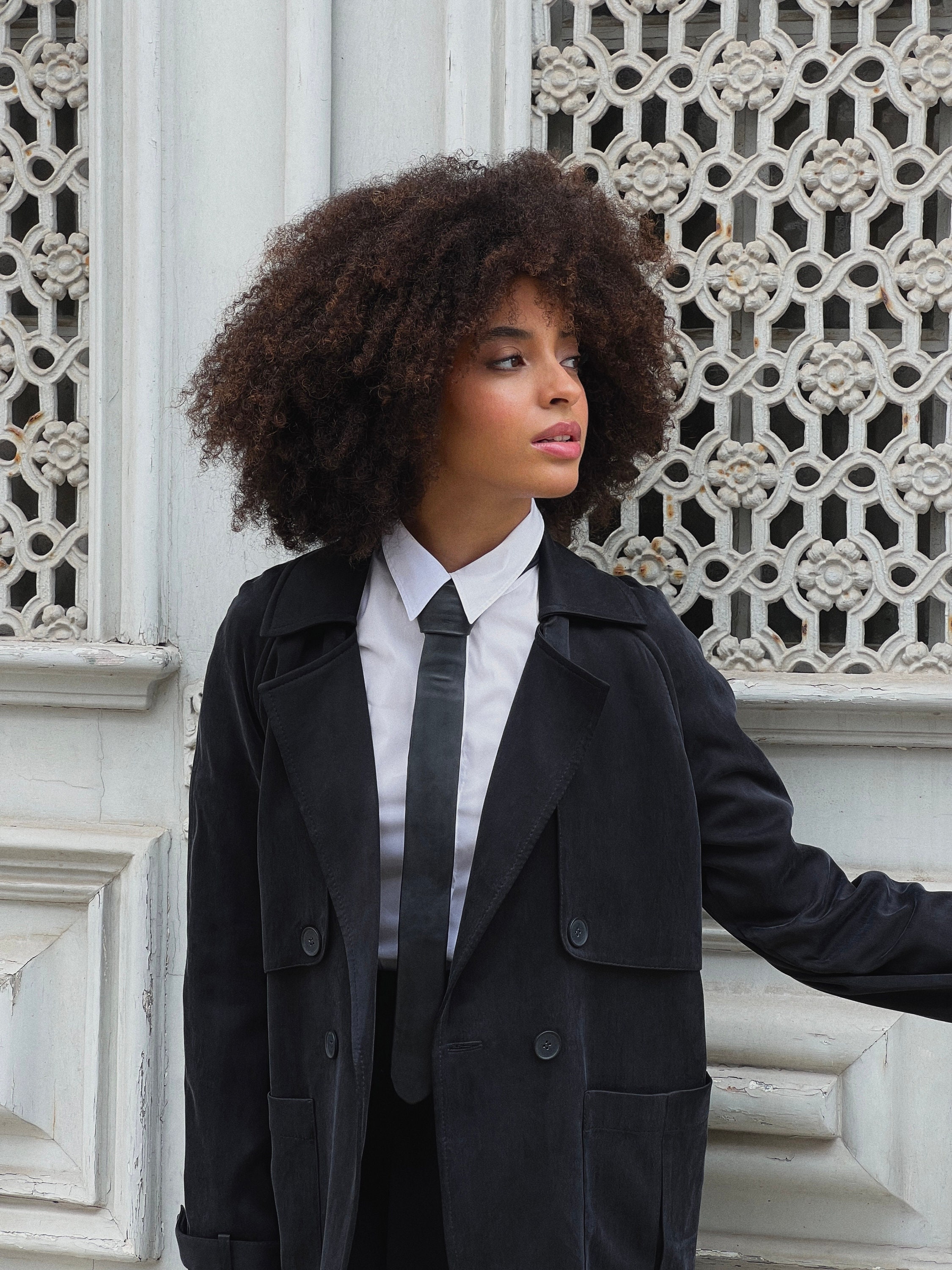 ジャケット・アウター REVERBERATE / LONG COAT / BLACK Silk Black Trench Coat / Long Cupro Spring Overcoat / Long