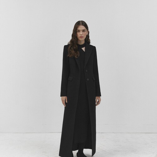 Maxi Wool Coat: Long Black Coat - Etsy