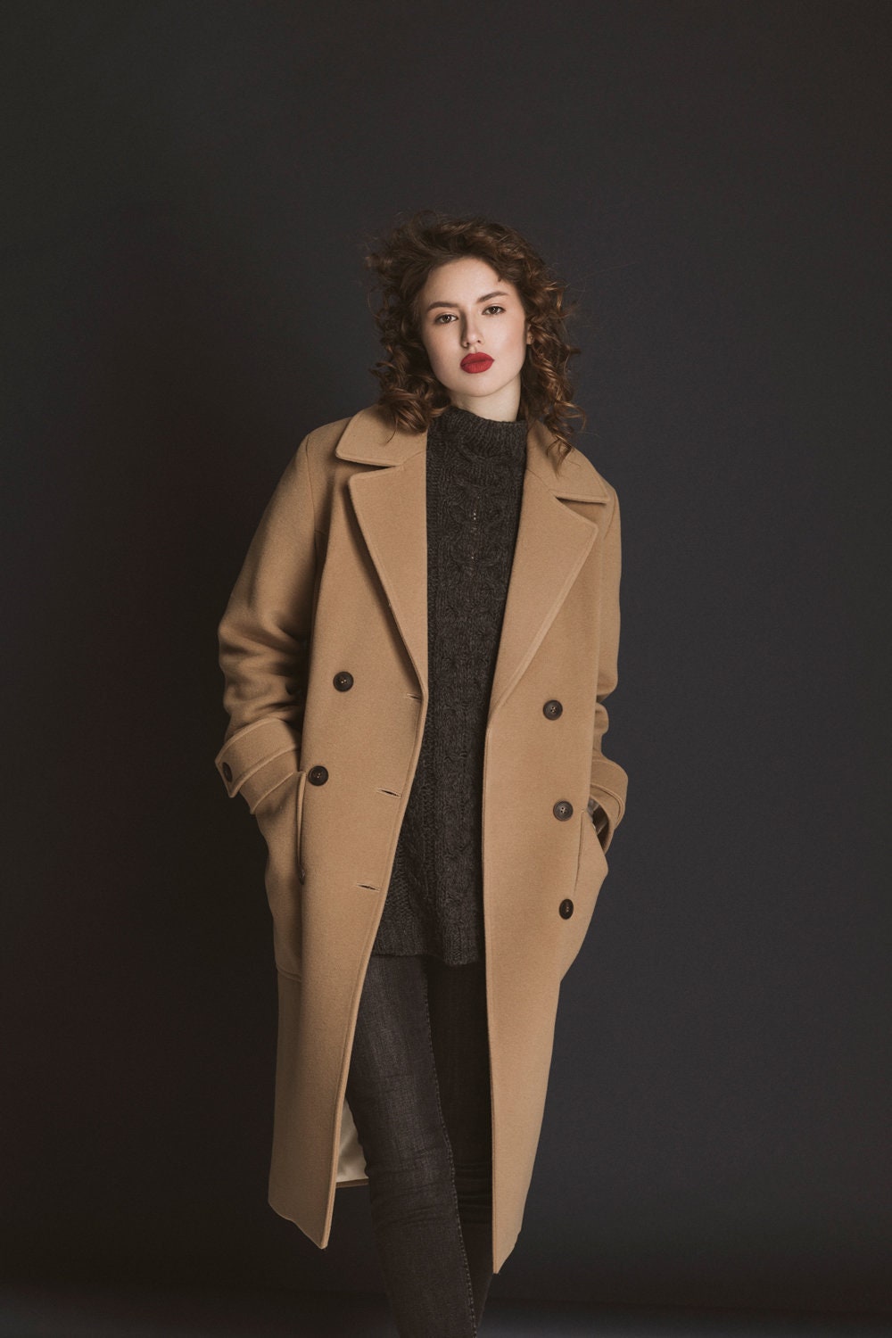 Slouch wool cheap coat