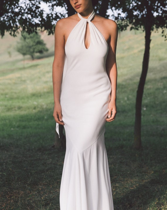 ivory crepe bridesmaid dress Ivory Bridesmaid Dresses