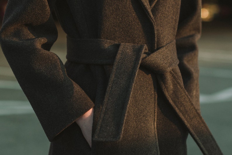 Gray wool coat Winter and autumn coat