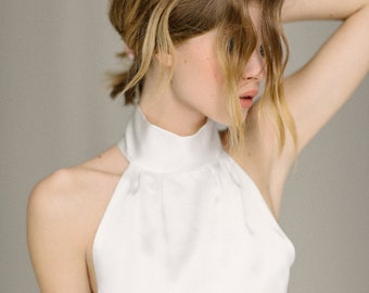 Halterneck Bridal Top: Simple Wedding blouse