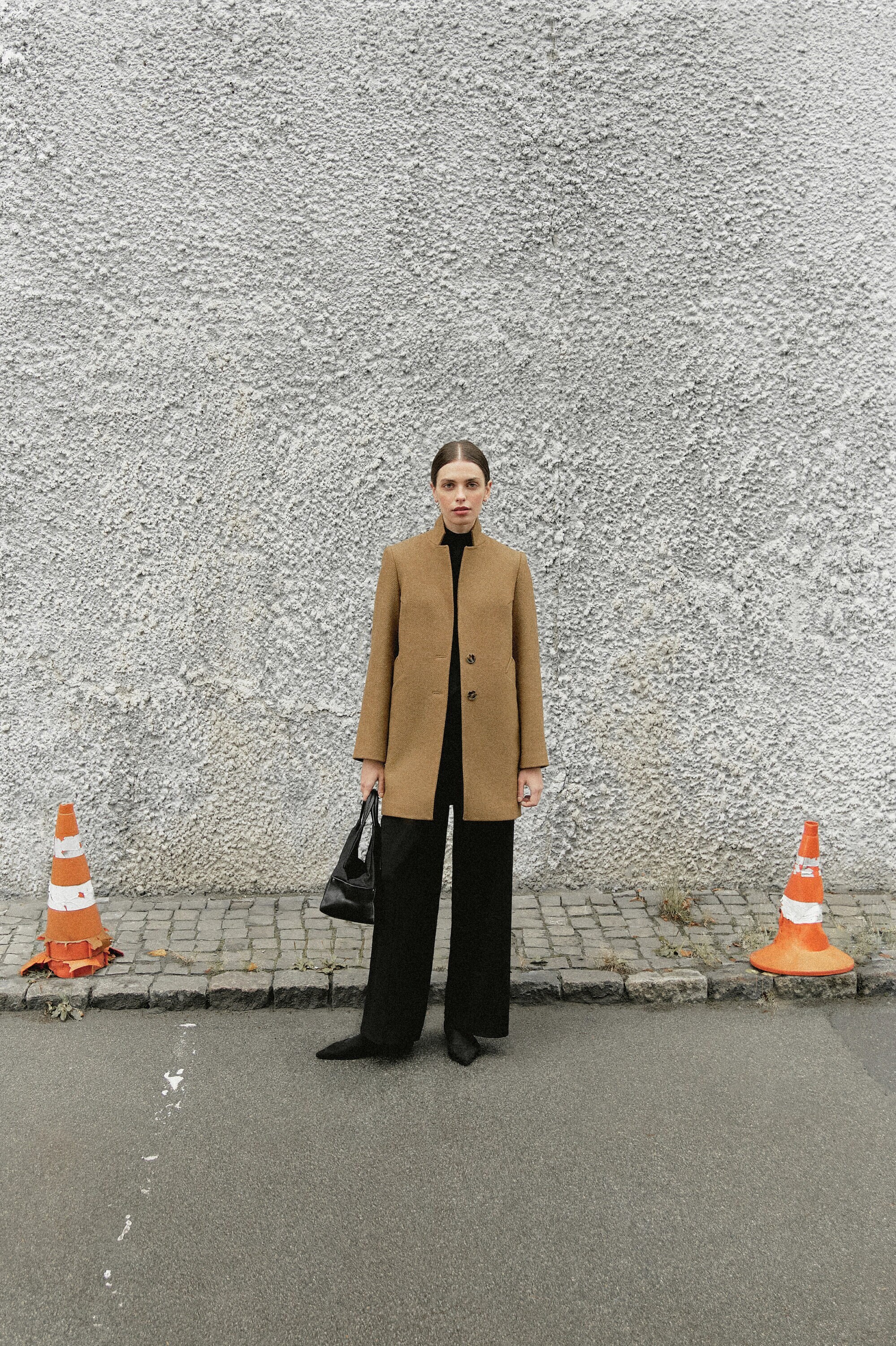 sulvam 20aw blanket stand collar coat