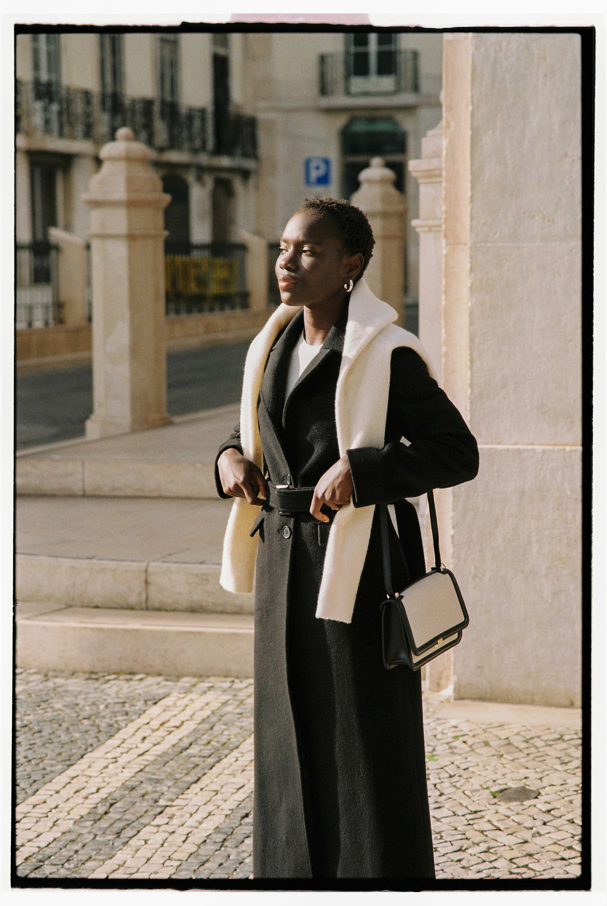 Wool Long Black Coat / Structured Wool Coat / Single Wool Long Black Coat / Structured Wool Coat / Single