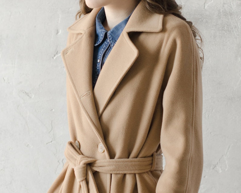 Camel Wool Coat / Spring Wool Coat / Woman Autumn Coat - Etsy