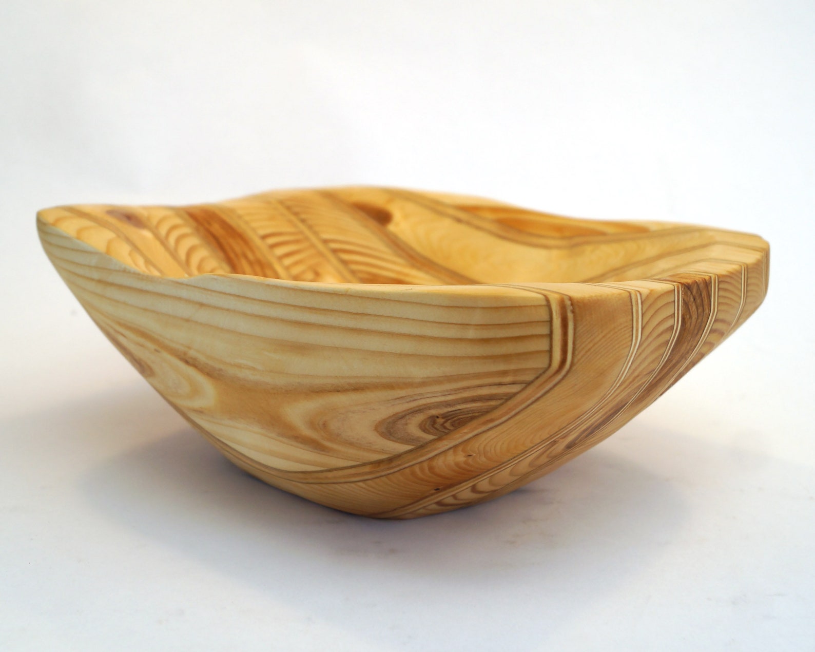Carved Wooden Decorative Bowl Handcrafted from Laminated Wood Etsy