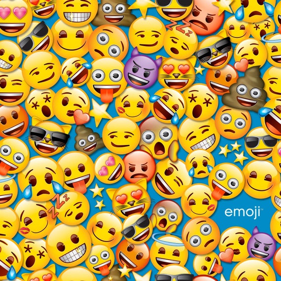 Packed Emoji Face Cotton fabric