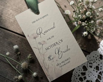 Reserved Seat Tags – Bridesmaid, Bridal Party Wedding Chair Signs