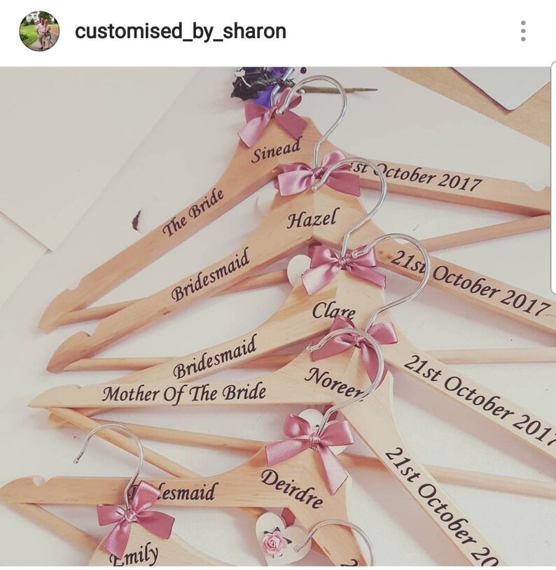 Personalised bridal hangers wedding dress hanger bride hanger, bridesmaid gift bridesmaid hanger wedding hangers