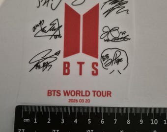 BTS World Tour 2026 Iron On Decal | K-Pop ARMY Fan Merch (DTF)
