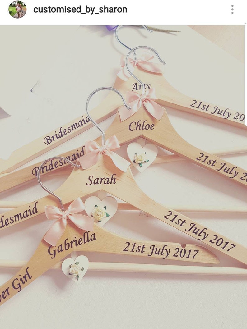 Personalised bridal hangers wedding dress hanger bride hanger, bridesmaid gift bridesmaid hanger wedding hangers