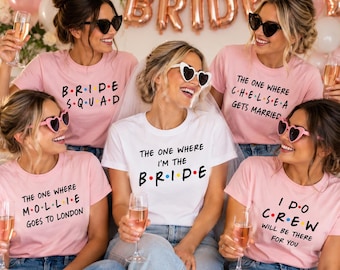 Personalised Hen Party T Shirts, Bride Squad Tops, Hen Do Shirts, Bride Tribe, Bridesmaid T Shirts, Matching Hen Weekend Outfits