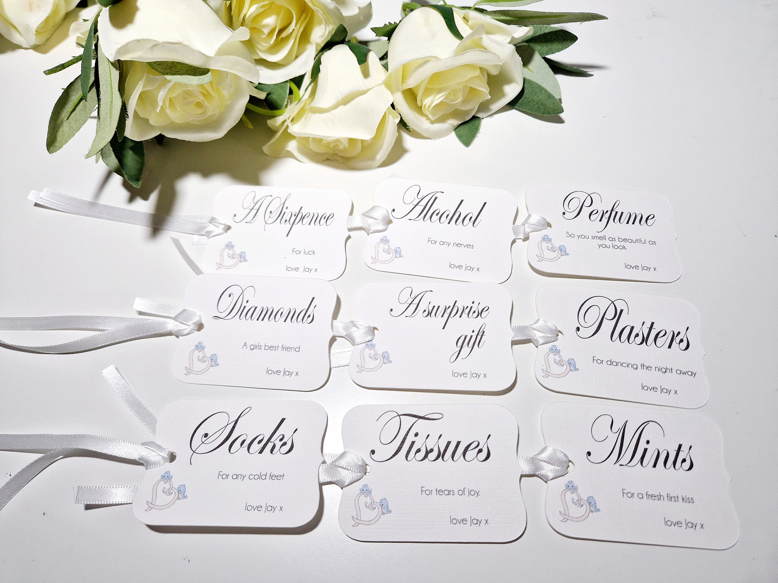Wedding Name Cards Name Tags Gift Bag Tags Pearl Shimmer Tags