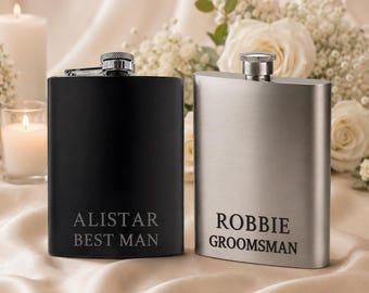 Personalised Wedding Hip Flask – Best Man, Groomsman & Wedding Party Gift