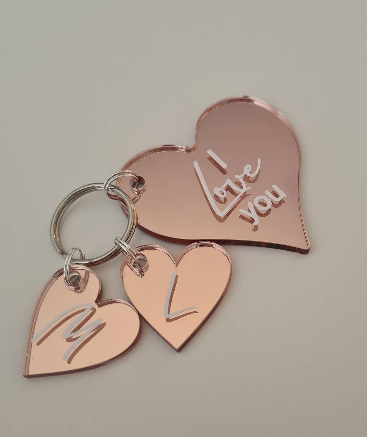 Troika Love Is in The Air Heart and Wing Charm Key Chain |  Rose Gold