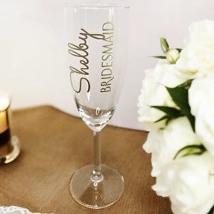 DECAL ONLY, wedding vinyl, DIY vinyl, vinyl decal stickers, custom name decals, bridal party decals, champagne flute decal, wine glass decal