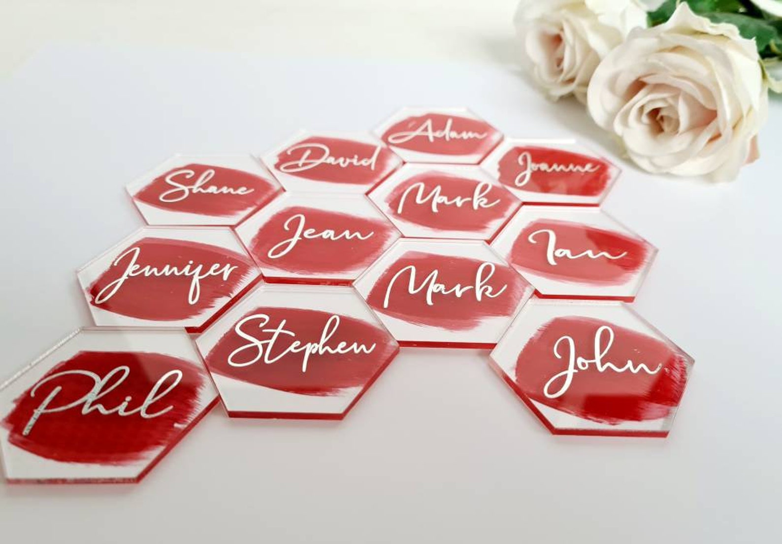 Acrylic Place Names Acrylic Place Settings 8cm Clear Etsy UK