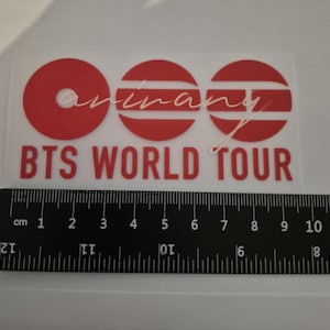 Adesivo termocolante para a turnê mundial do BTS em 2026 | Produtos oficiais para fãs de K-Pop ARMY (DTF)