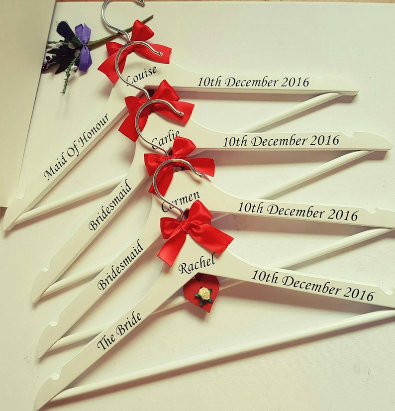 Personalised bridal hangers wedding dress hanger bride hanger, bridesmaid gift bridesmaid hanger wedding hangers