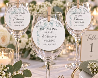 Wedding Drink Tags | "Please Don't Take My Drink" Place Setting Decor blue theme, colour
