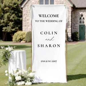 Personalised Wedding Welcome Sign Heat Transfer Vinyl Decal, Custom Fabric Text Sticker