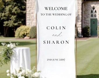 Personalised Wedding Welcome Sign Heat Transfer Vinyl Decal, Custom Fabric Text Sticker