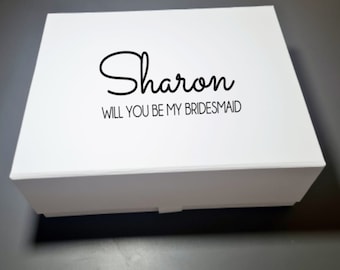 Personalised gift box, bridesmaid proposal, magnetic closure, wedding, groom, birthday, groomsman, best man, bridal party