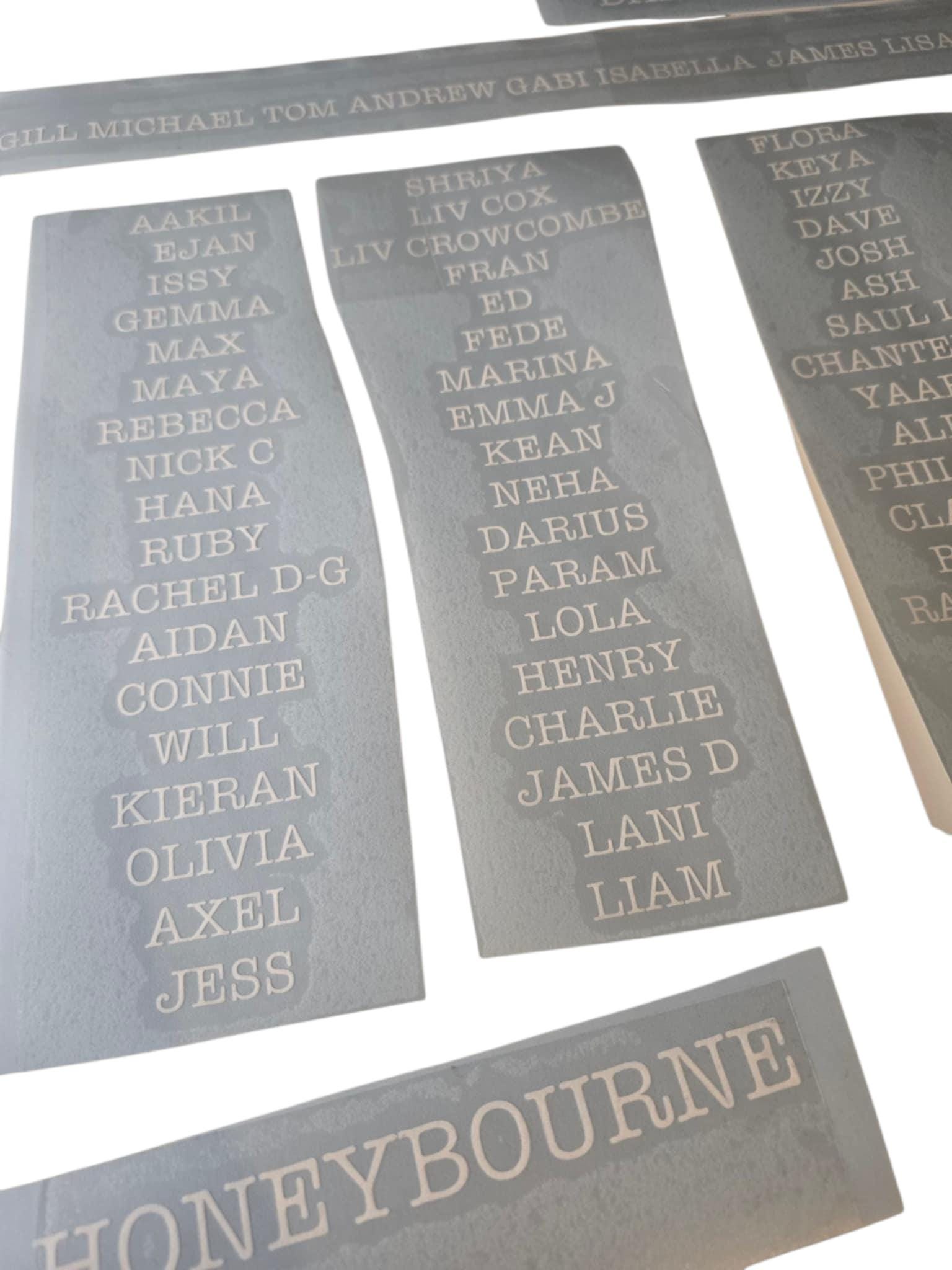 Custom Decals Table Wedding Seating Plan Vinyl Decals | Custom Table Names Lettering - Etsy UK