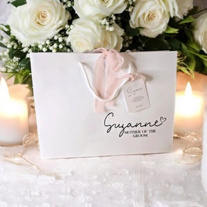 Personalised Wedding Gift Bag | Bridesmaid Bag | Best Man Bag | Groomsman Bag | Personalised Gift Bag with tag, bow and tassel