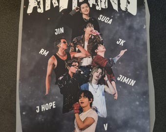 BTS World Tour Iron On Decals | K-Pop ARMY Fan Merch (DTF)